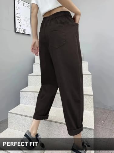 Image of Leriya Fashion Trouser for Women High Waist Wide Leg | Grey Trousers Office Wear Pleated Korean Pants for Womens | Loose Fit Korean Baggy Trouser Pant