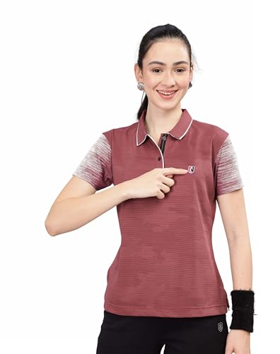 Image of STELLERS Women's Half Sleeve Active Wear Polo T-Shirt| Feather Touch Feel | Regular Fit | Odour Resistant | Anti-Static | Wrinkle Free | Quick Dry | Stretchable | Lightweight | Sweat-Proof