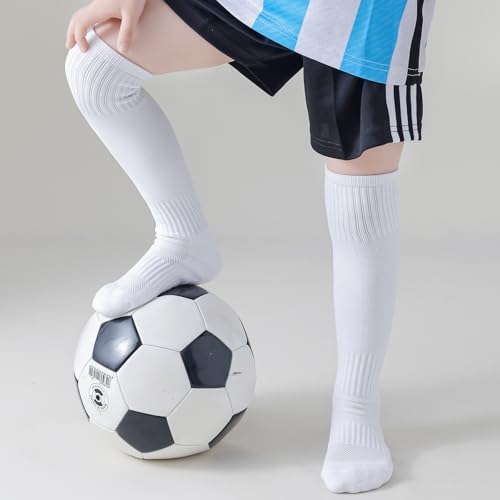 Mini Angel Kids Soccer Socks - Youth Football & Baseball Socks for Ages 5-142