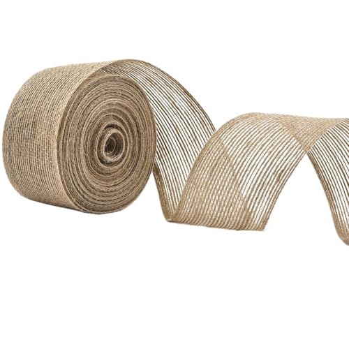 Tissu en toile de jute naturelle tissée serrée de 5cm pour finitions d'art