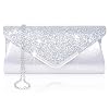 Women Evening Envelope Handbag Prom Sequin Clutch Purse Shoulder Cross Body Bag