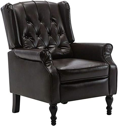 Breathing Leather Recliner Chair Push Back Padded Seat Roll Arm Sofa Reclining