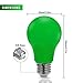 JandCase A19 Green Light Bulb,Green Led Light Bulb, Green Colored Light Bulb, 5W(40W Equivalent), E26 Base, Non-dimmable LED Light Bulb, for Holiday Decoration, Home Bar Decor, 6 Pack