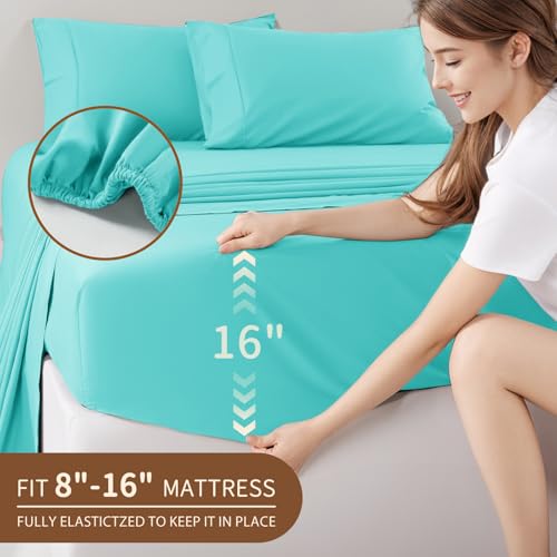 Image of 100% Egyptian Cotton Sheet Set 4Pcs, 16 inch Deep Pocket, 1000 TC Full Size