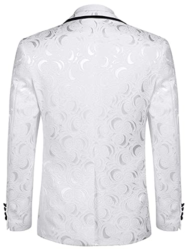 Men's Floral Paisley Suit Jacket Notch Lapel One Button Tuxedo Business Casual Blazer2