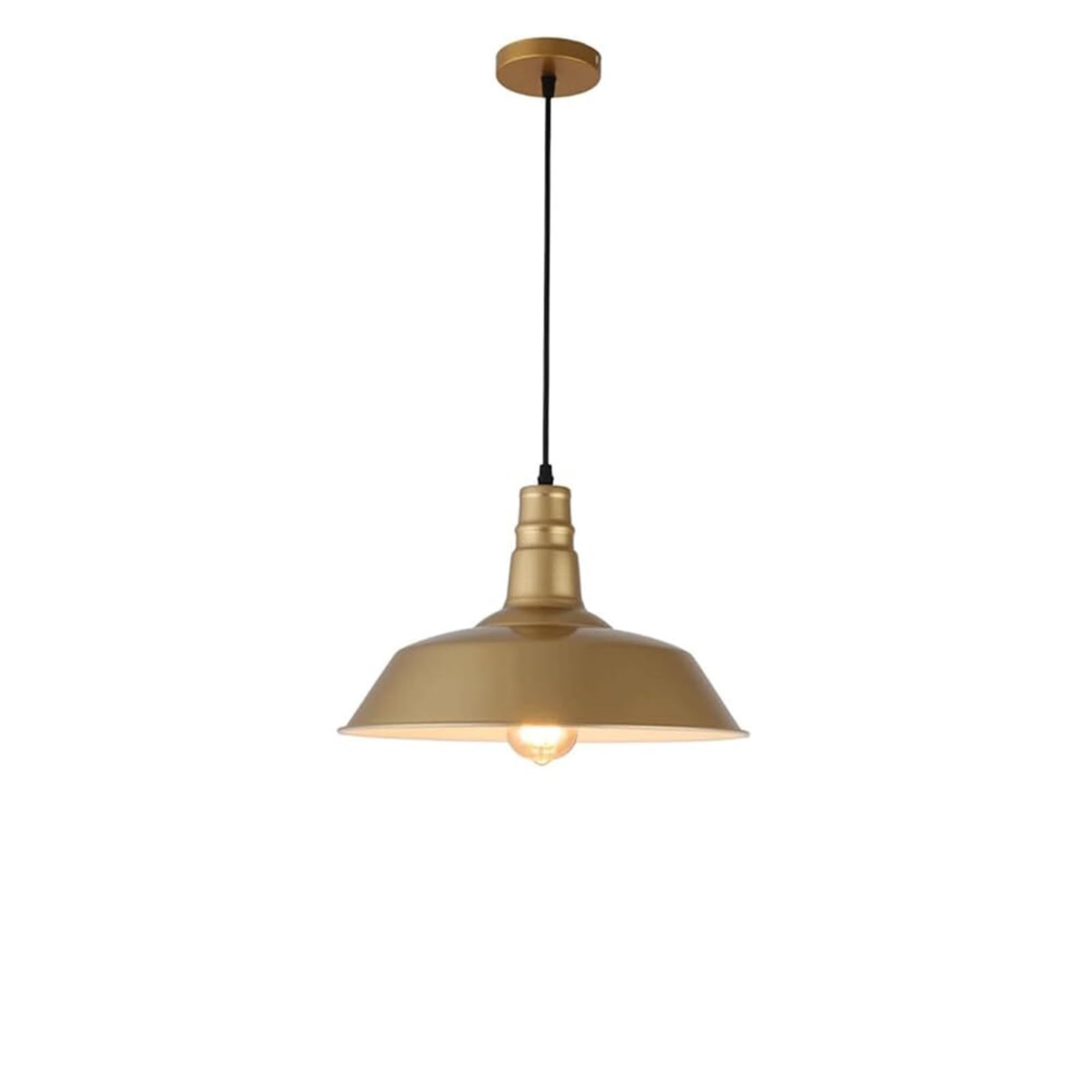 HUAYUSEDF Vintage Antique Gold Industrial Pendant Lamp Chandelier Hanging Lighting Ceiling Fixture Adjustable Mid Century for Dining Room Foyer Cafe Restaurant(B-46cm)