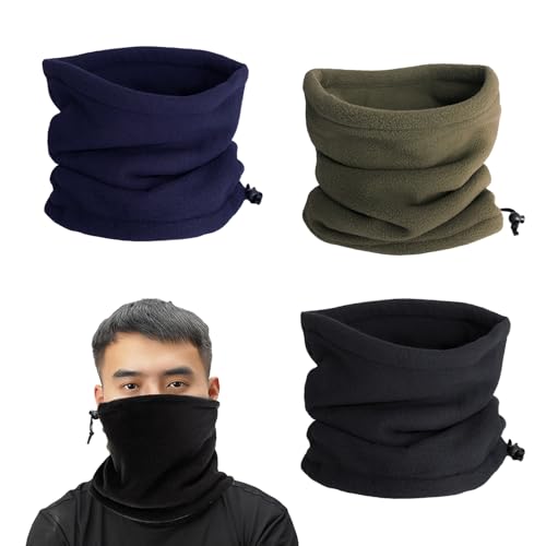 3PCS Winter Neck Warmer Neck Gaiter Fleece Warm Scarf Wrap Windproof Balaclava Scarf Winter Neck Gaiters