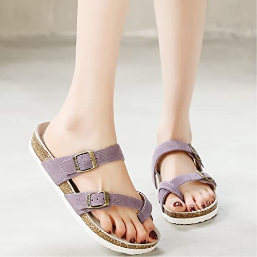 Guoluofei Women's Cork Footbed Slide Sandals With Arch Support,Comfortable Summer Beach Sandals For Women Girls Ladies #TOP1