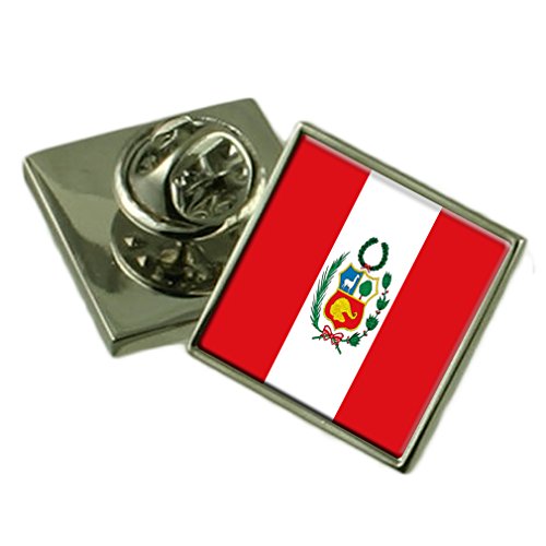 Insignia de solapa de Perú con cuadro grabado para lucir su identidad con orgullo