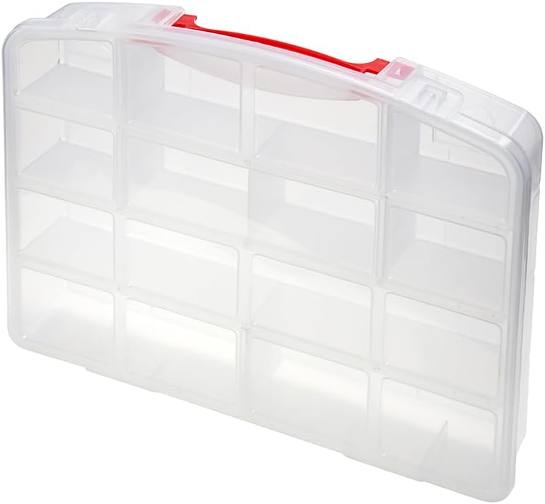 Quantum QB900 Divided Small Item Storage Box 10-1/4-Inch x 13-Inch x 2-3/8-Inch, Clear