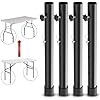 Folding Table Risers 4-Pack - Adjustable Leg Extenders For Straight/Bent Leg Tables