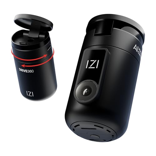 Image of IZI Drive360 Dash Cam for Car, 360 Rotatable Car Camera, AI Voice Control, Full HD 1080P @30FPS, 170 Wide Lens, 24 /7 Parking & Impact Detection, 128GB Support, Type-C Fast Connect, Built-in Mic