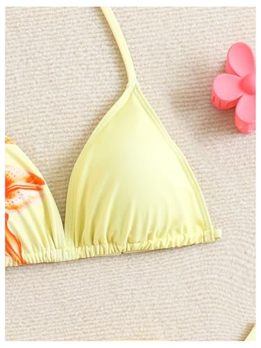 Image of SHENHE Girl's 3 Piece Swimsuits Cute Halter Triangle Bikini Bathing Suit with Beach Cover Up
