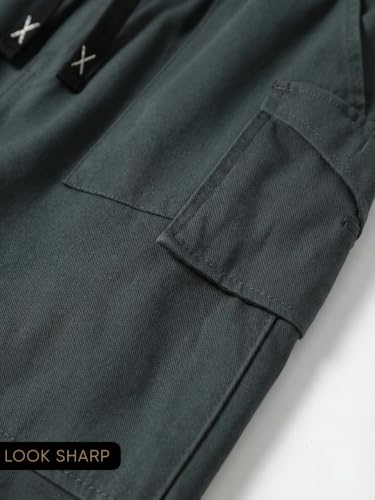 Image of GRECIILOOKS Men's Cargo Pants | 6 Pocket Cotton Cargo Joggers for Men | Loose Fit Stylish Pant with Pockets | Casual Baggy Trousers & Streetwear Lower