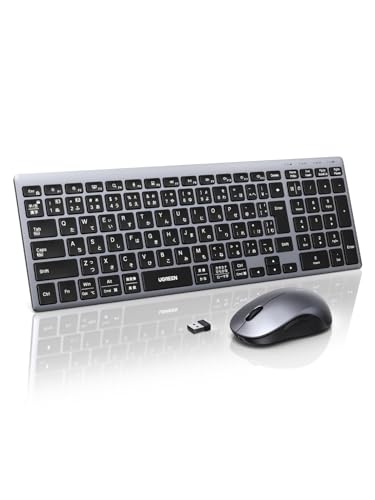 UGREEN ワイヤレス Bluetooth 無線 キーボード 2.4GHz 静音マウス セット JIS日本語配列 Type-c充電式 フルキーボード 静音 超薄型 無線2.4G マウス Windows Mac ChromeなどOS対応