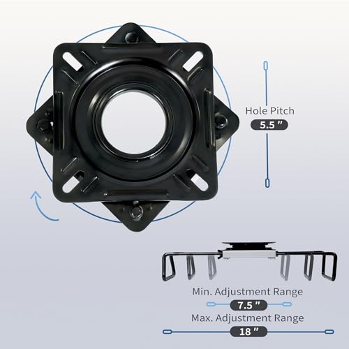 MANUMARINE Clamp On Boat Seat Swivel Base Mount, Adjustable 7.5"–18" Pedestal Clamp, Fits Jon, Fishing, Bass Boats, Kayaks & Skiffs with Bench, Powder-Coated Galvanized Steel by MANUMARINE - Image 2