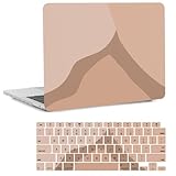 FFBOFFC Laptop Shell for MacBook Air 13/13.6 inch(M4/M3/M2, 2026-2021 Models A2681 3240 A3113), Graphic Plastic Hard Case and Keyboard Cover Ideal for Work, Travel & Study, Tan Abstract