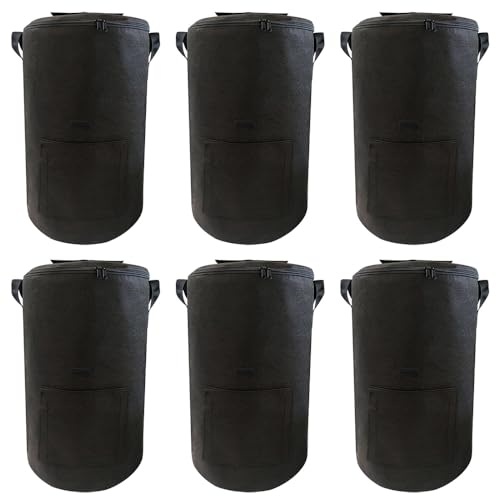 Jingshihaisu コンポスト コンポストバッグ 不織布 堆肥化容器 肥料バッグ 砂土 雑草 落ち葉 生ゴミ 肥料 たい肥 屋外 堆肥 脱臭 園芸用 大容量 環境に良い 再利用可能 家庭用 (57L: 直径35cm×高さ60cm,A-6個入り) [並