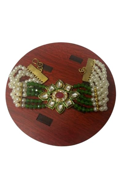 Image of BRACELET | PEARL STONE With GOLDEN BAND | STONE | PREMIUM FINISH ||