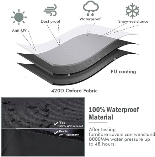 Housse de protection pour table de jardin face aux pluies et vents forts
