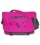 wasserabweisend Tasche Messenger Bag Bus Kult Retro Schultertasche in Pink/Anthrazit