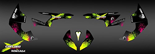 Kit décoration Can Am Renegade Yellow Splash IDgrafix pour rando boue