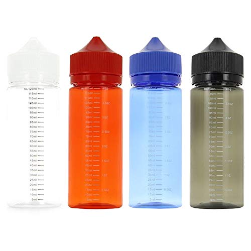 Leerflaschen 120ml mit Skala Messskala für Liquidflasche leer Flasche PET Bottle Droper (Schwarz, 30 Stück)