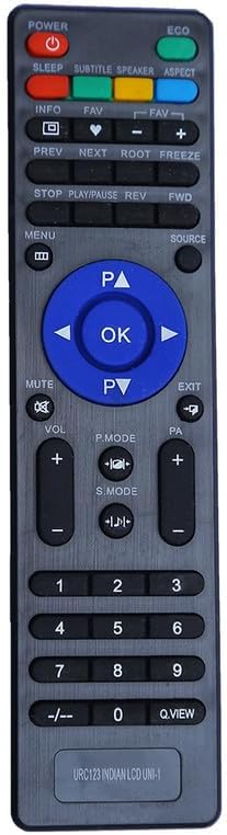 LED 123 Compatible with Chinese LCD LED Non-Branded and Intex 3225 LED Smart TV. - Black (Please Match with Your Old Remote Before Placing an Order)