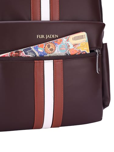 Image of FUR JADEN 15.6 Inch Laptop Backpack I Premium & Durable Vegan Leather I Anti-Theft Pocket I Breathable Air-Mesh I 30L Storage Volume I Men Women I Work Professional & Casual Use