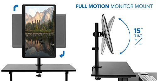 Mount-It! MI-7942B Mount-It Mobile Stand Up Desk / Height Adjustable Computer Work Station Rolling Presentation Cart thumb #4