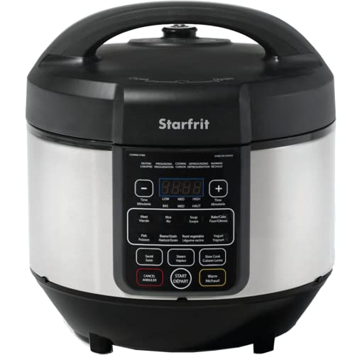 Starfrit Electric Pressure Cooker – 8L Capacity – Steam Tray, Measuring Cup & Spatula – 11 Preset Cooking Functions