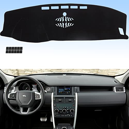 Auqdd Dashboard Dash Cover Flannel Dash Mat Custom Compatible With 2015 2016 2017 2018 2019 Land Rover Discovery Sport Anti-Glare, Anti-Reflection, No Peculiar Smell Color Black #TOP12