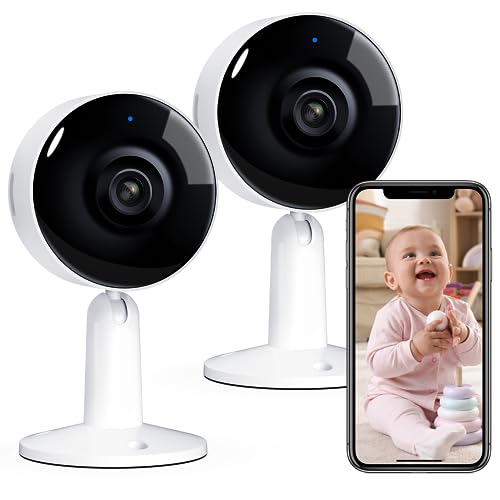 ARENTI 4 MP Cámara Vigilancia WiFi Interior, Cámara IP WiFi Interior con Sirena, UHD, Audio Bidireccional, Detección de Movimiento y Sonido, Control Remoto, Visión nocturna, Compatible con Alexa, 2PCS