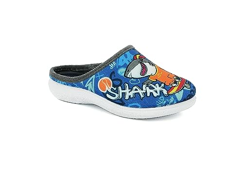 Chaussons Little Shark inblu à semelle rembourrée anti-choc pour enfant