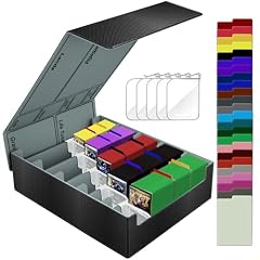 Deck Box per TCG/Magic the Gathering(MTG)/ YuGiOh/Sportcarte, Magnetic Deckbox contiene oltre 3800+ Carte, Deck Box la protezione delle carte, PU Scatola di Carte da Collezione con 5 porta carte