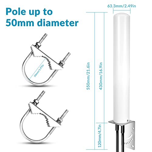 Nelawya 4G Lte Antenna Outdoor 12Dbi External Mimo Omnidirectional 698-2700 Mhz Antenna Compatible With 3G 4G Lte Router Netgear Nighthawk M1 Mr1100 Modem Ts9 Sma Crc9 Adapter Up To 15 Km Long #TOP1