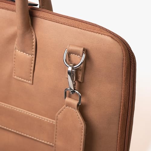 Image of Bellblock Sleek Messenger Laptop Bags For Men /Women Office Use | Travel Friendly With Luggage Strap | Office Bag For Man /Woman | Cotton Canvas | Olive Green (Upto 14 Inch)