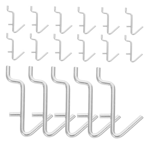 LIFKOME 20 piezas Ganchos Metálicos para Panel Perforado Ganchos Resistentes para Colgar Herramientas Llaves y Accesorios Organizadores de Garaje Compatibles con Tableros de Distancia