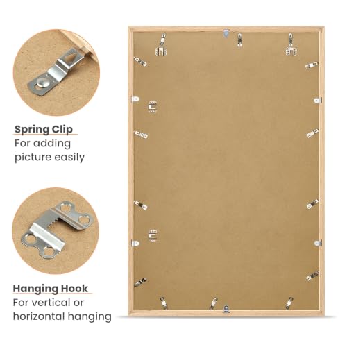 Image of upsimples 24x36 Picture Frame Solid Wooden, Nursery Wall Frames Set of 3