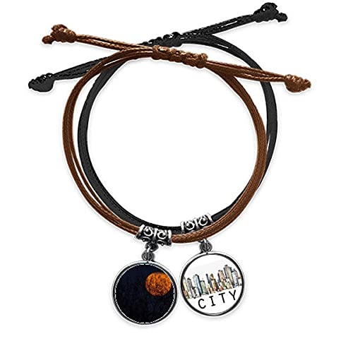 Bracelet Red Shadow Planet nébuleuses bleu en corde et cuir Sidi ajustable