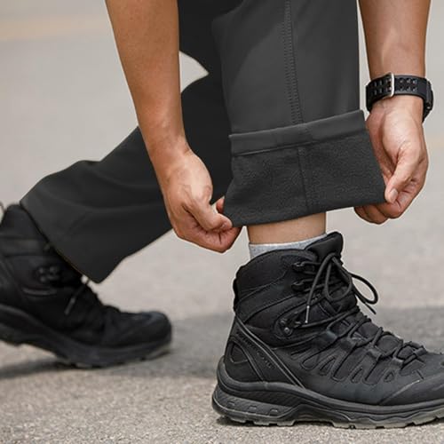 Cargo Pants for Men Relaxed Fit Waterproof Fleece Lined Work Pants with Zipper Pockets Winter Camo Tactical Pants4