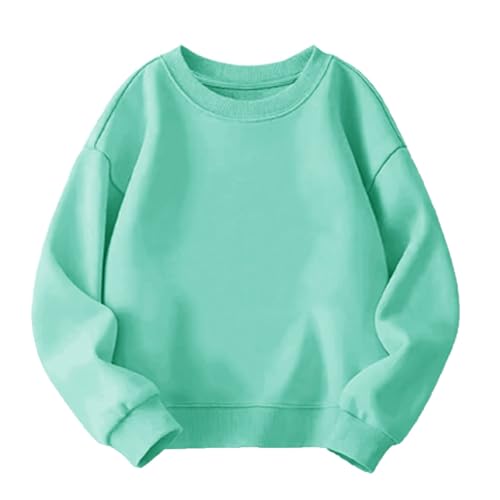 Kids Girls Preppy Oversized Sweatshirts Cute Casual Solid Crewneck Long Sleeve Pullover Toddler Boys Tops Clothes