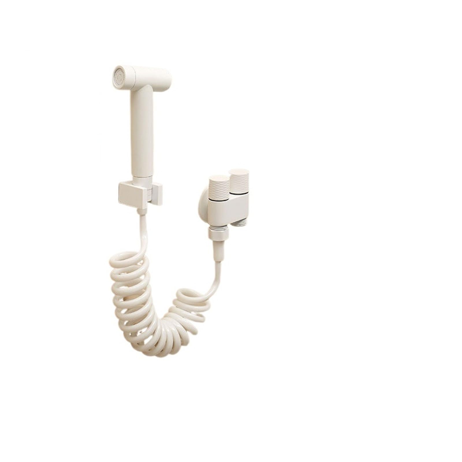Bvhisehp 4 Elegant White Brass Bathroom Angle Valve Toilet Flush Booster Spray Set(4)