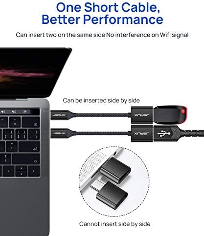 JSAUX Adapter USB C na USB 3.1 [2 sztuki] OTG typ C, kabel kompatybilny z Samsung Galaxy S20, S10, S9, Note 10, A5 2017, Huawei P30 P20 Lite Mate 30 20 Pro, MacBook Pro 2018/2017/Air 2018, czarny