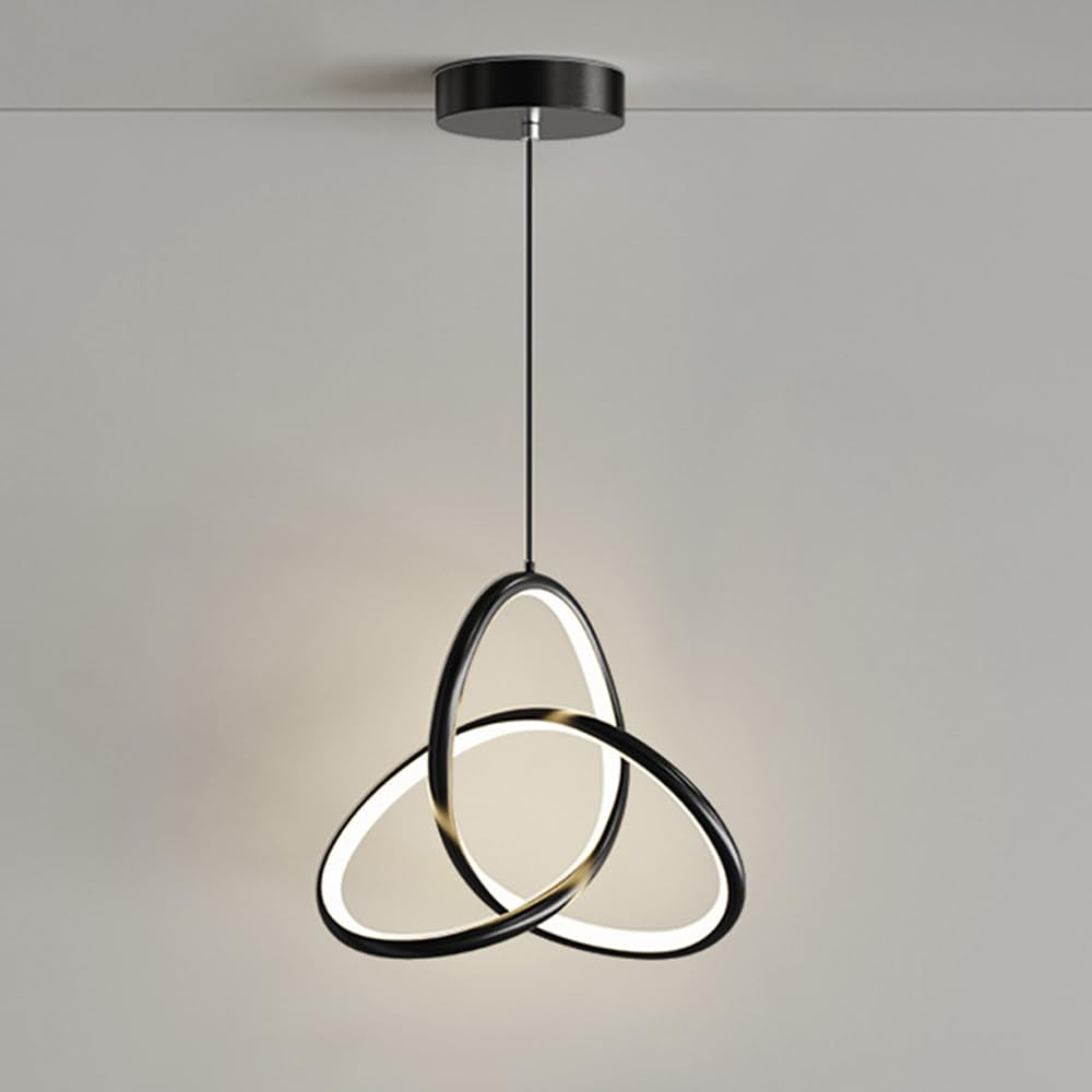 Lustre d'éclairage de couloir géométrique suspension linéaire noire et acrylique pour entrée