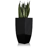 maceta fibra de vidrio puebla Color: negro, con una superficie brillante