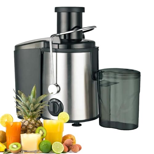 LXWKAI Exprimidor centrífugo, Extractor de Frutas y Verduras de 2 velocidades, Separador de residuos de Jugo, exprimidor Completamente automático, tolva de alimentación de 65 mm de Ancho
