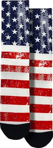 Patriotic American Flag Crew Socks - SHOE SIZE (8-13 Men) (5-10 women)