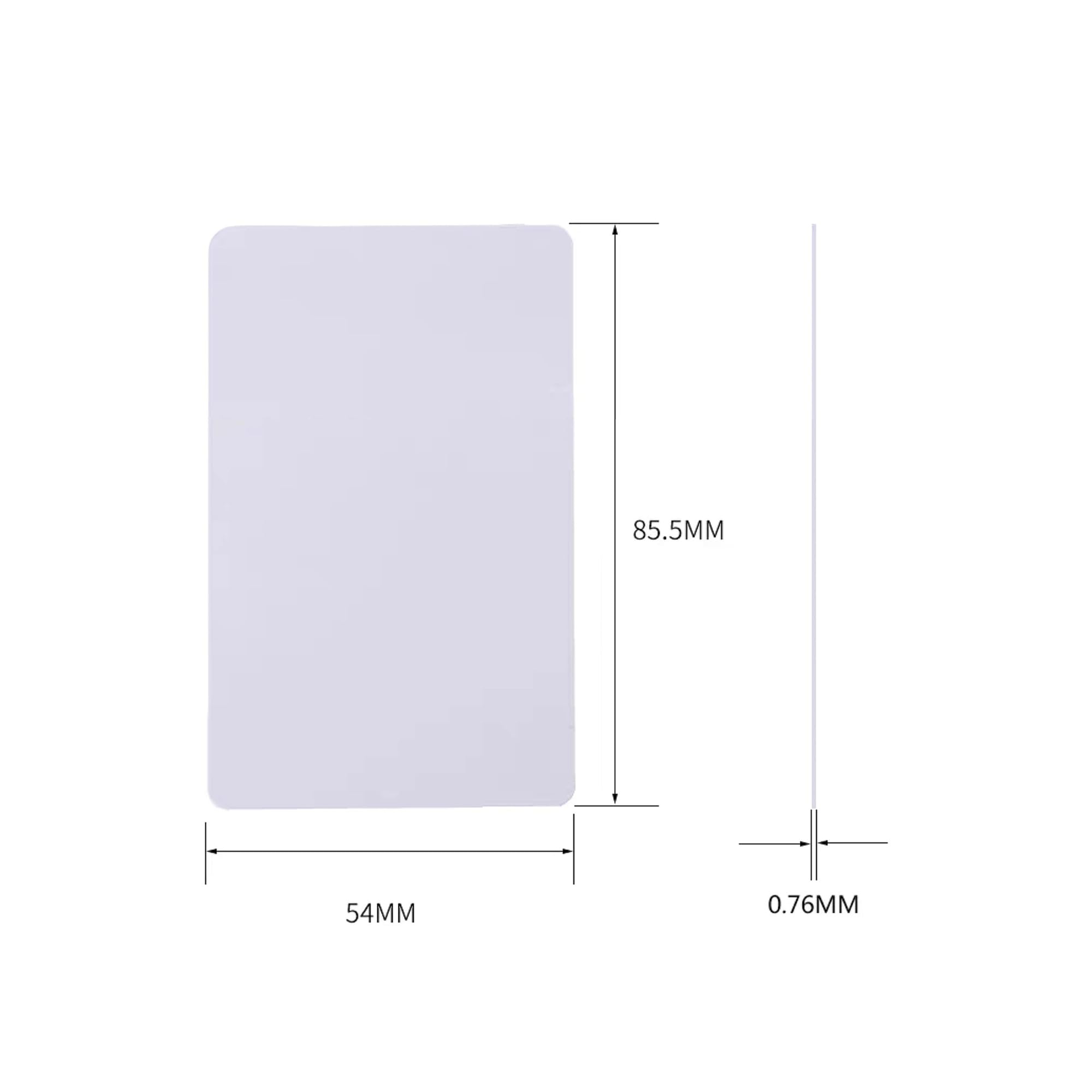 Lot de 100 cartes blanches vierges en PVC imprimables