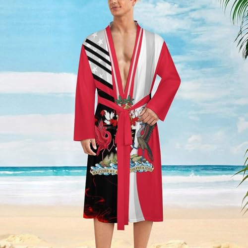 Trinidad And Tobago American Flag Bathrobe Spa Robe Unisex Robes Sleepwear Loungewear Lightweight2